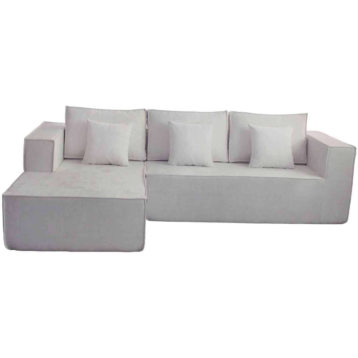 True Contemporary Sectional Oyster / Left Facing Chaise Solace 108.27" Wide Fabric Modular Boneless No-Assembly Compressed Floor L-Shaped Sectional Sofa - Available in 3 Colours