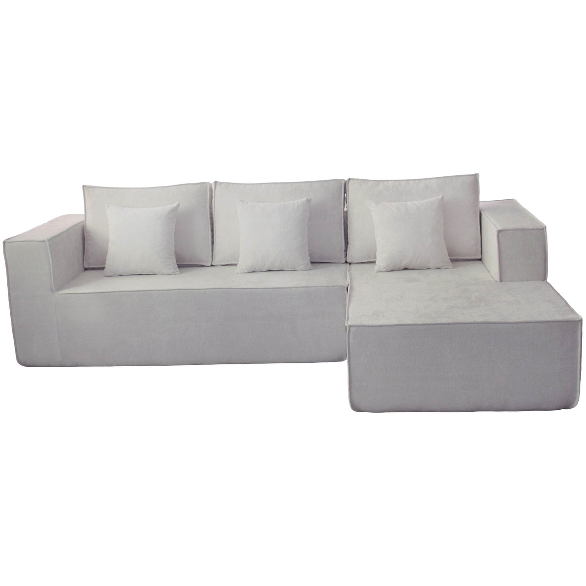 True Contemporary Sectional Oyster / Right Facing Chaise Solace 108.27" Wide Fabric Modular Boneless No-Assembly Compressed Floor L-Shaped Sectional Sofa - Available in 3 Colours