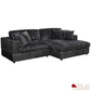 True Contemporary Ridgeway 105" Wide Small Sectional Sofa with Chaise in Minky Corduroy Fabric, image 12