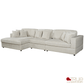 True Contemporary Ridgeway 139.5" Wide Medium Sectional Sofa with Chaise in Minky Corduroy Fabric, image 6