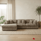 True Contemporary Ridgeway 139.5" Wide Medium Sectional Sofa with Chaise in Minky Corduroy Fabric, image 1