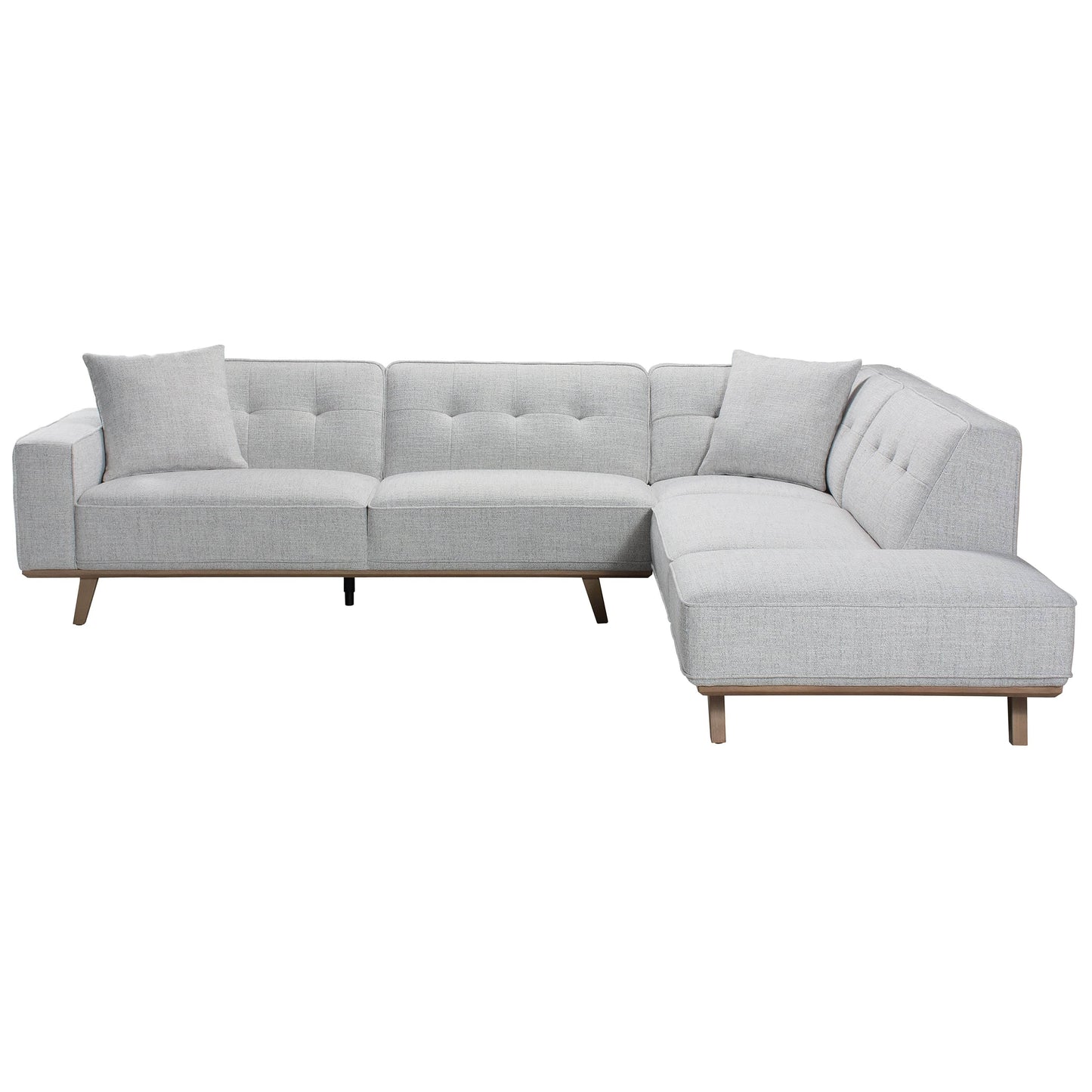 True Contemporary Sectional Right Facing Chaise Sterling 120" Wide Tufted L-Shaped Sectional Sofa in Monique Oyster