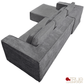 True Contemporary Sectional Solace 108.27" Wide Fabric Modular Boneless No-Assembly Compressed Floor L-Shaped Sectional Sofa - Available in 3 Colours