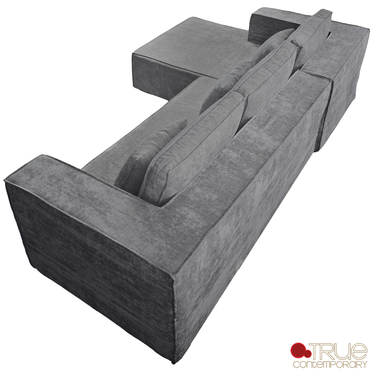 True Contemporary Sectional Solace 108.27" Wide Fabric Modular Boneless No-Assembly Compressed Floor L-Shaped Sectional Sofa - Available in 3 Colours