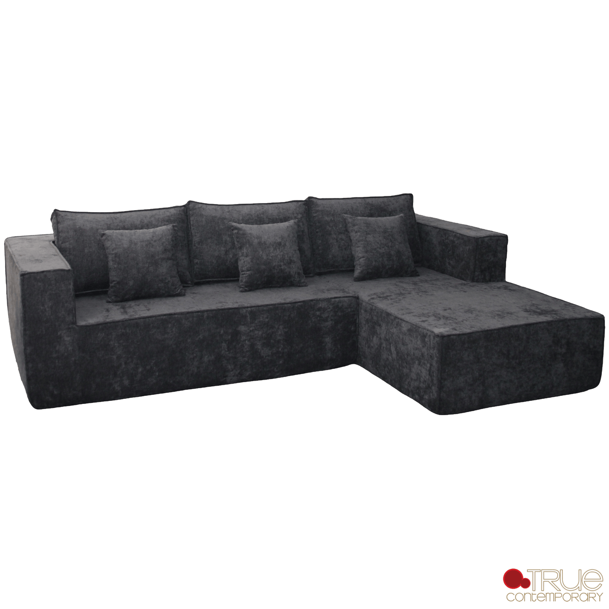 True Contemporary Sectional Solace 108.27" Wide Fabric Modular Boneless No-Assembly Compressed Floor L-Shaped Sectional Sofa - Available in 3 Colours