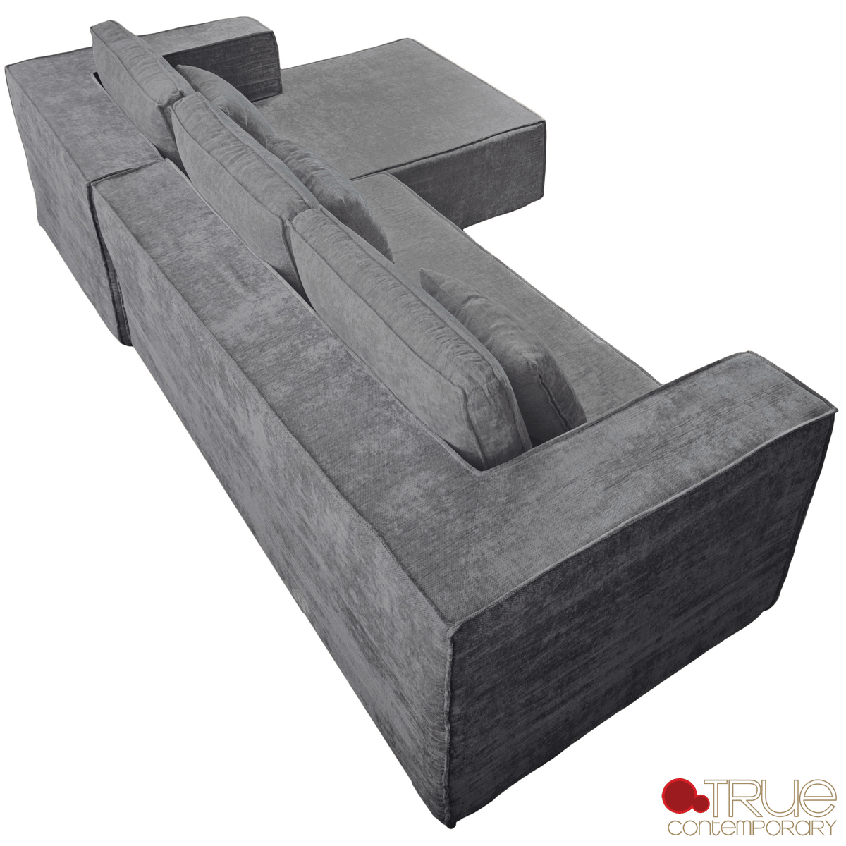 True Contemporary Sectional Solace 108.27" Wide Fabric Modular Boneless No-Assembly Compressed Floor L-Shaped Sectional Sofa - Available in 3 Colours