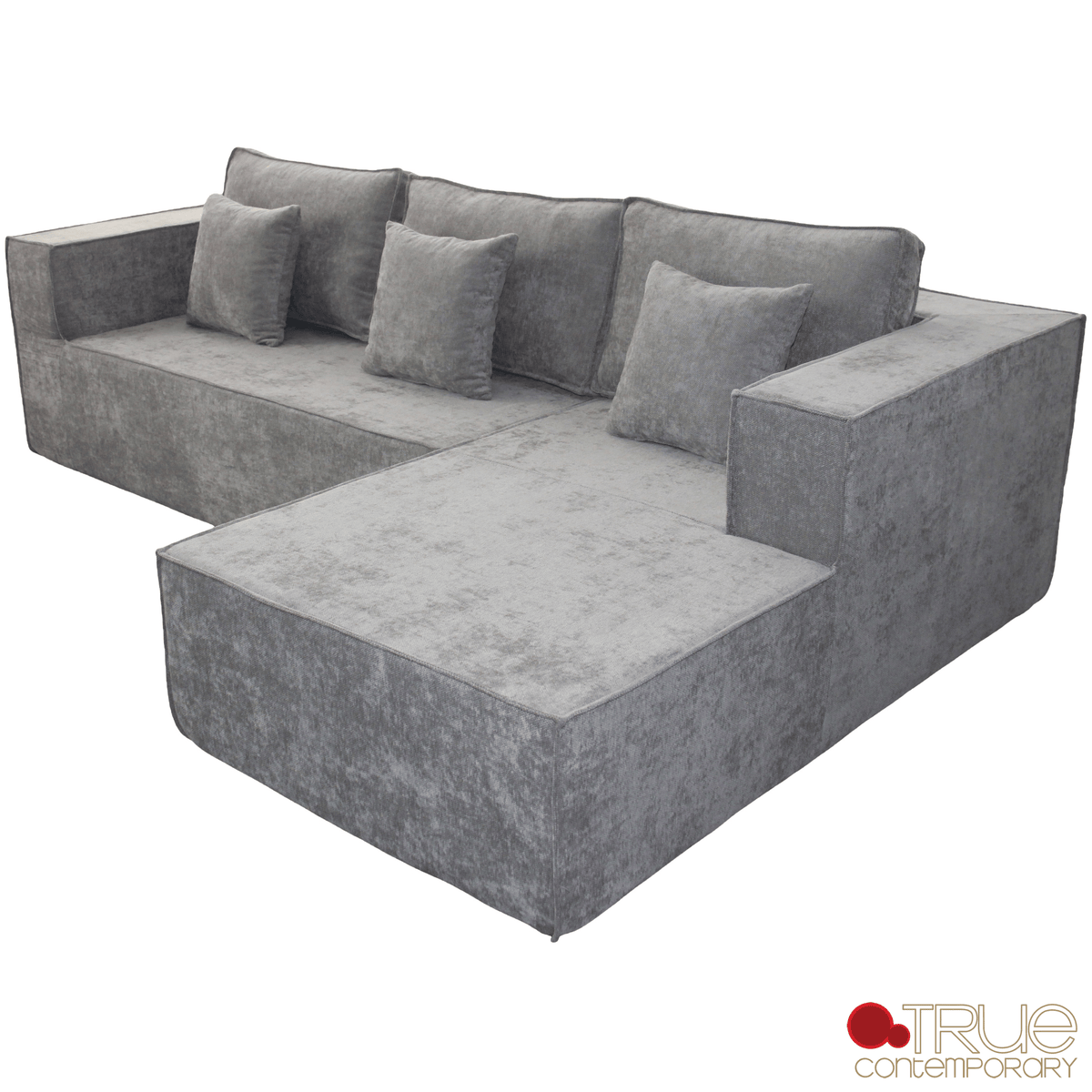True Contemporary Sectional Solace 108.27" Wide Fabric Modular Boneless No-Assembly Compressed Floor L-Shaped Sectional Sofa - Available in 3 Colours