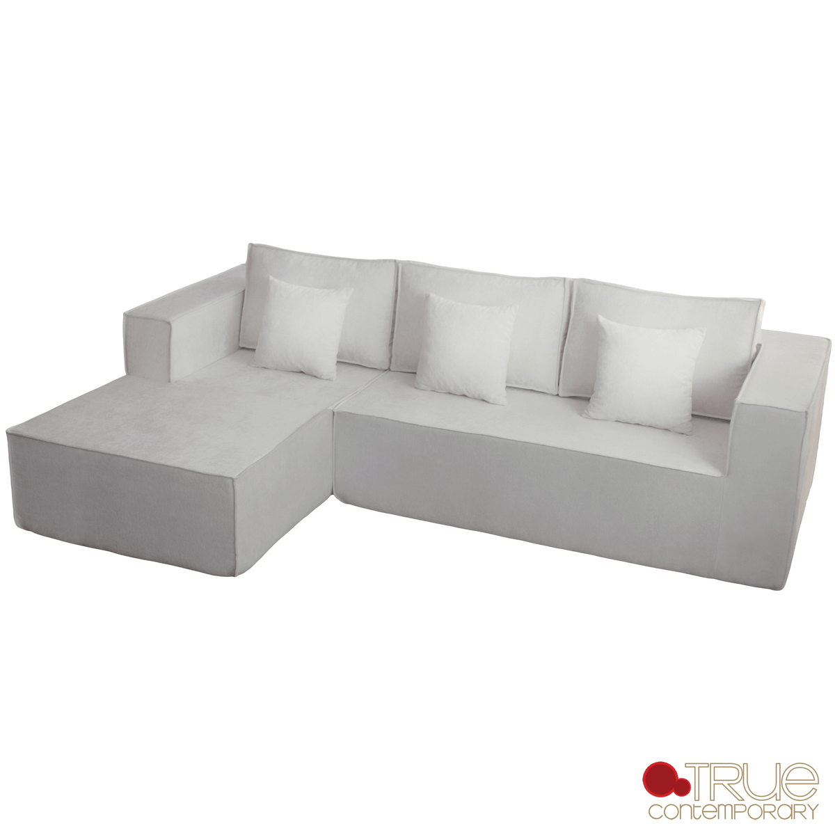 True Contemporary Sectional Solace 108.27" Wide Fabric Modular Boneless No-Assembly Compressed Floor L-Shaped Sectional Sofa - Available in 3 Colours