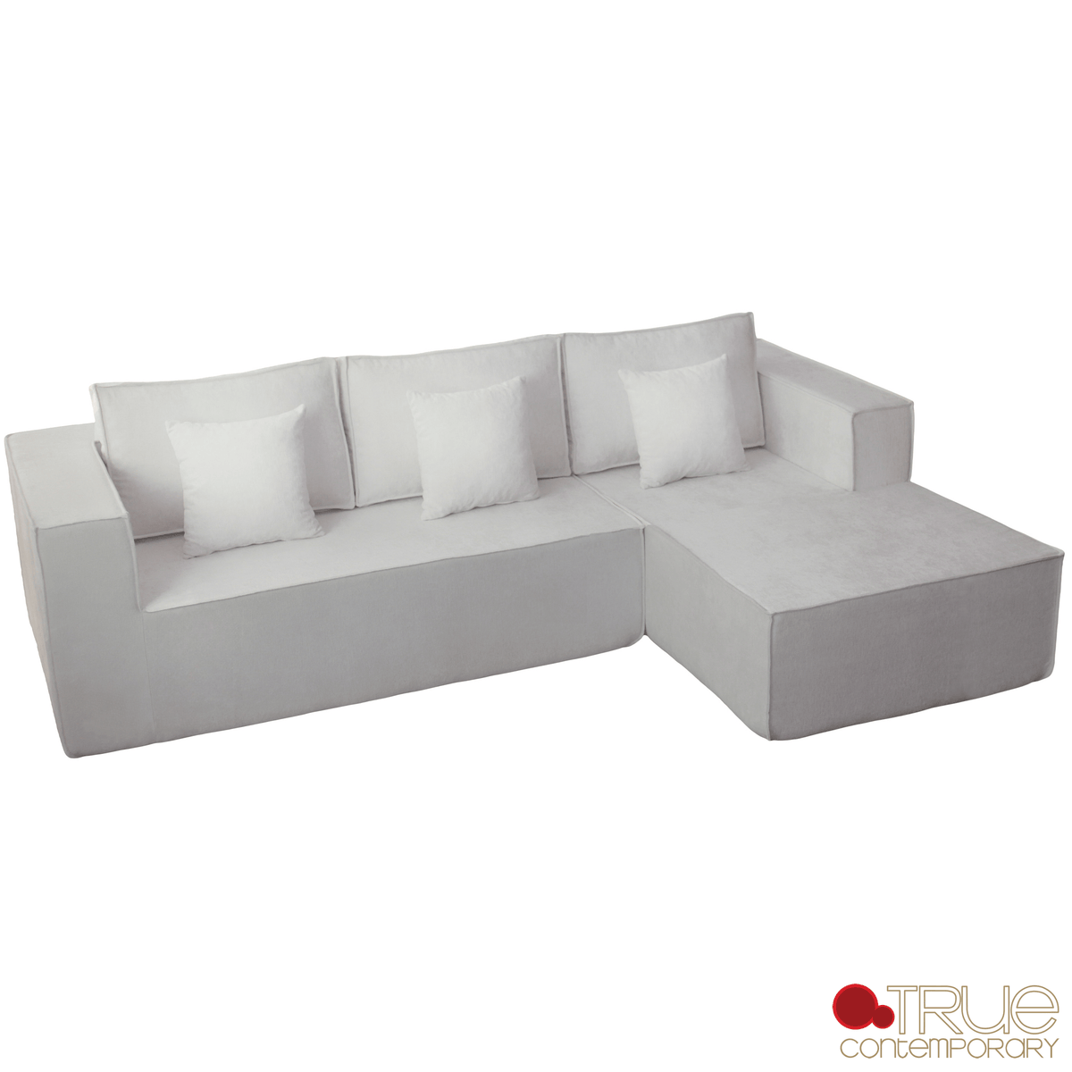 True Contemporary Sectional Solace 108.27" Wide Fabric Modular Boneless No-Assembly Compressed Floor L-Shaped Sectional Sofa - Available in 3 Colours