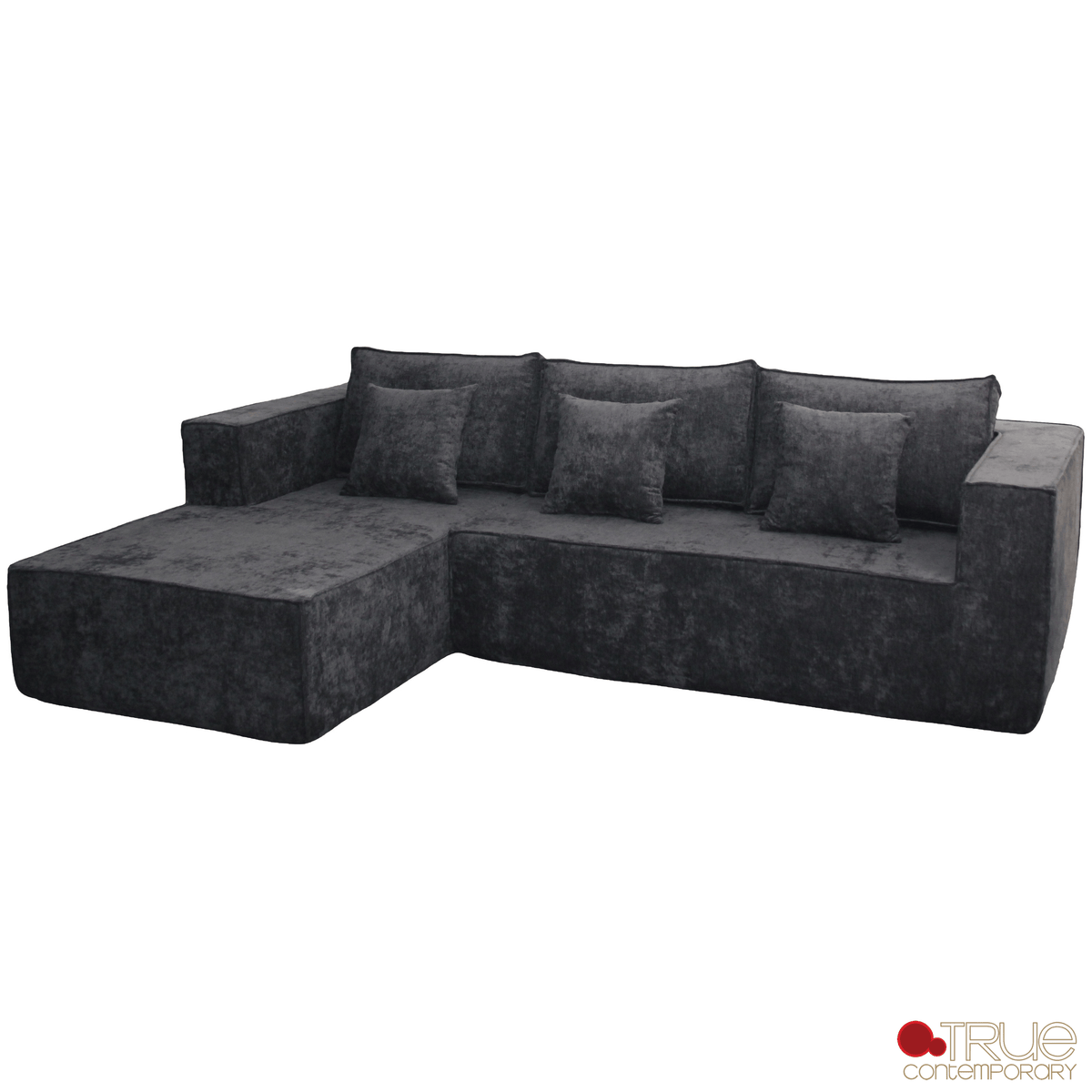 True Contemporary Sectional Solace 108.27" Wide Fabric Modular Boneless No-Assembly Compressed Floor L-Shaped Sectional Sofa - Available in 3 Colours