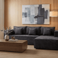 True Contemporary Sectional Solace 108.27" Wide Fabric Modular Boneless No-Assembly Compressed Floor L-Shaped Sectional Sofa - Available in 3 Colours