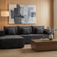 True Contemporary Sectional Solace 108.27" Wide Fabric Modular Boneless No-Assembly Compressed Floor L-Shaped Sectional Sofa - Available in 3 Colours