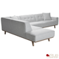 True Contemporary Sectional Sterling 120" Wide Tufted L-Shaped Sectional Sofa in Monique Oyster