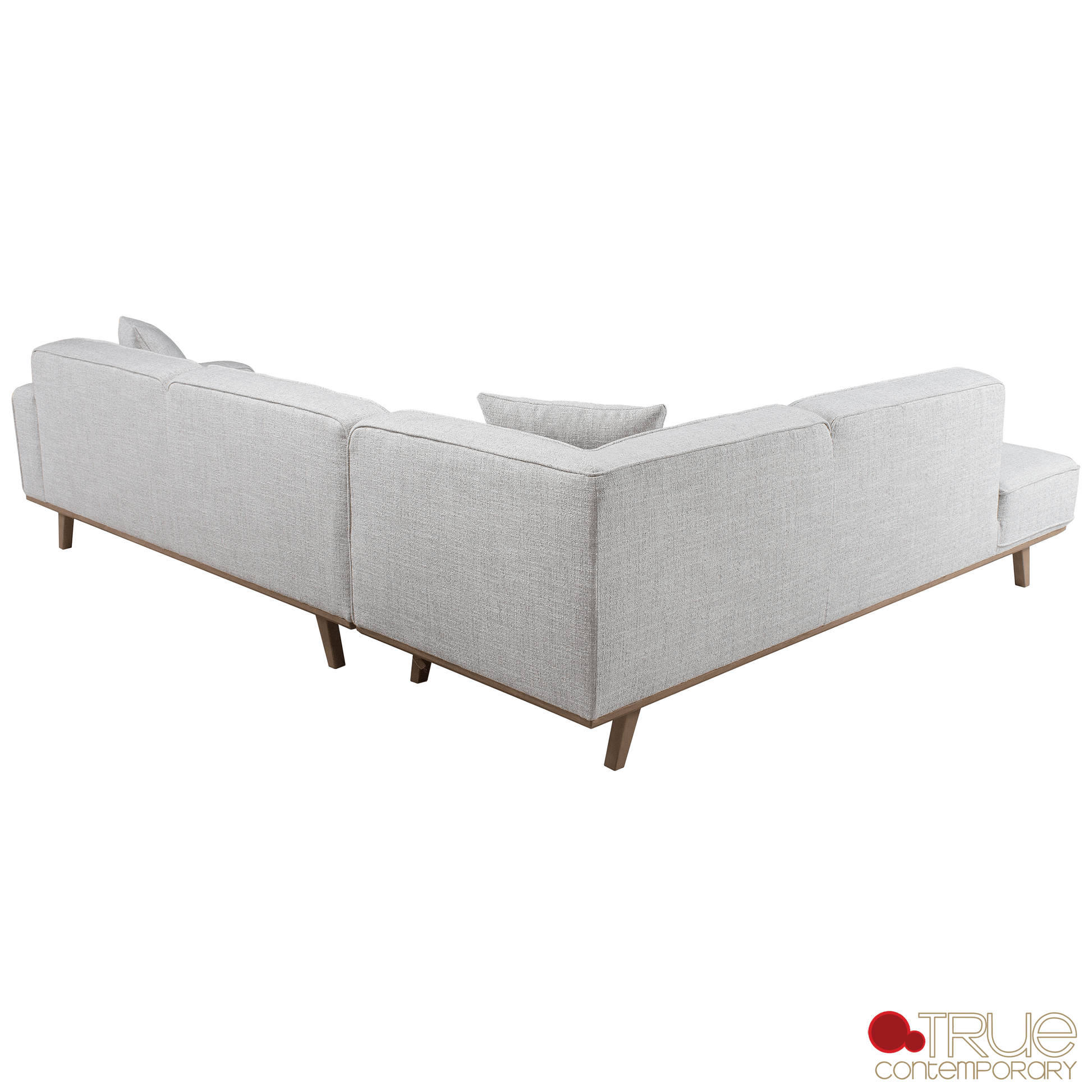 True Contemporary Sectional Sterling 120" Wide Tufted L-Shaped Sectional Sofa in Monique Oyster