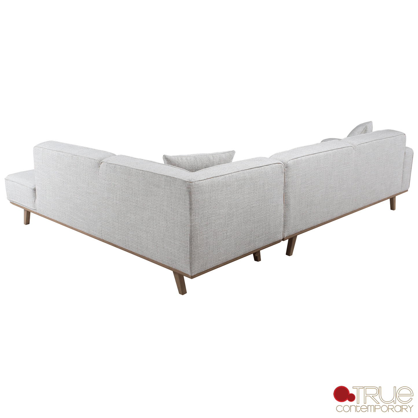 True Contemporary Sectional Sterling 120" Wide Tufted L-Shaped Sectional Sofa in Monique Oyster