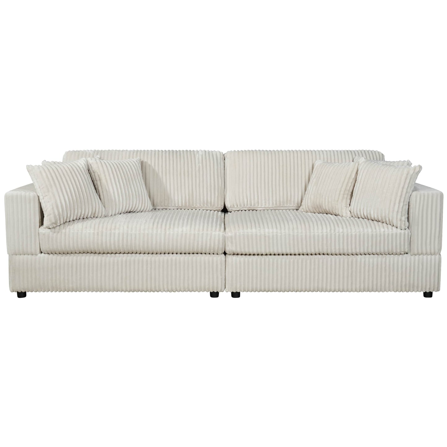 True Contemporary Ridgeway 105" Minky Corduroy Fabric 2 Seater Sofa, image 5