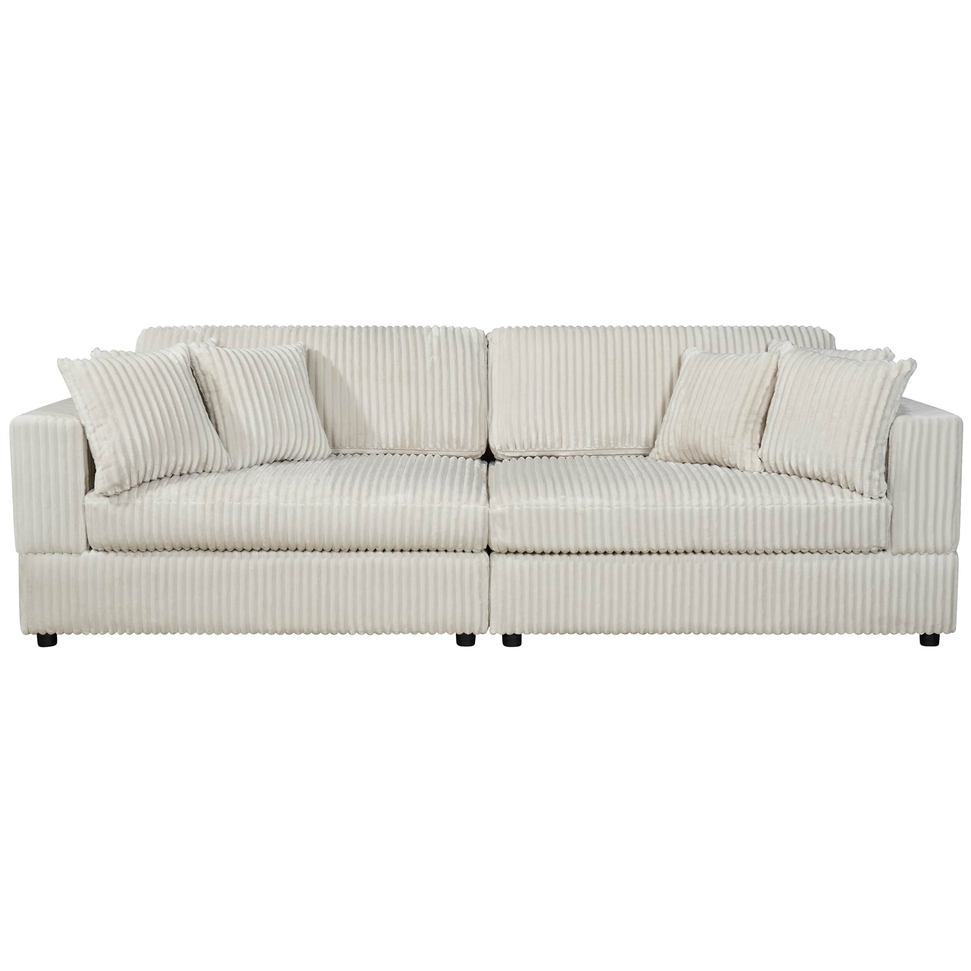 True Contemporary Ridgeway 105" Minky Corduroy Fabric 2 Seater Sofa, image 5