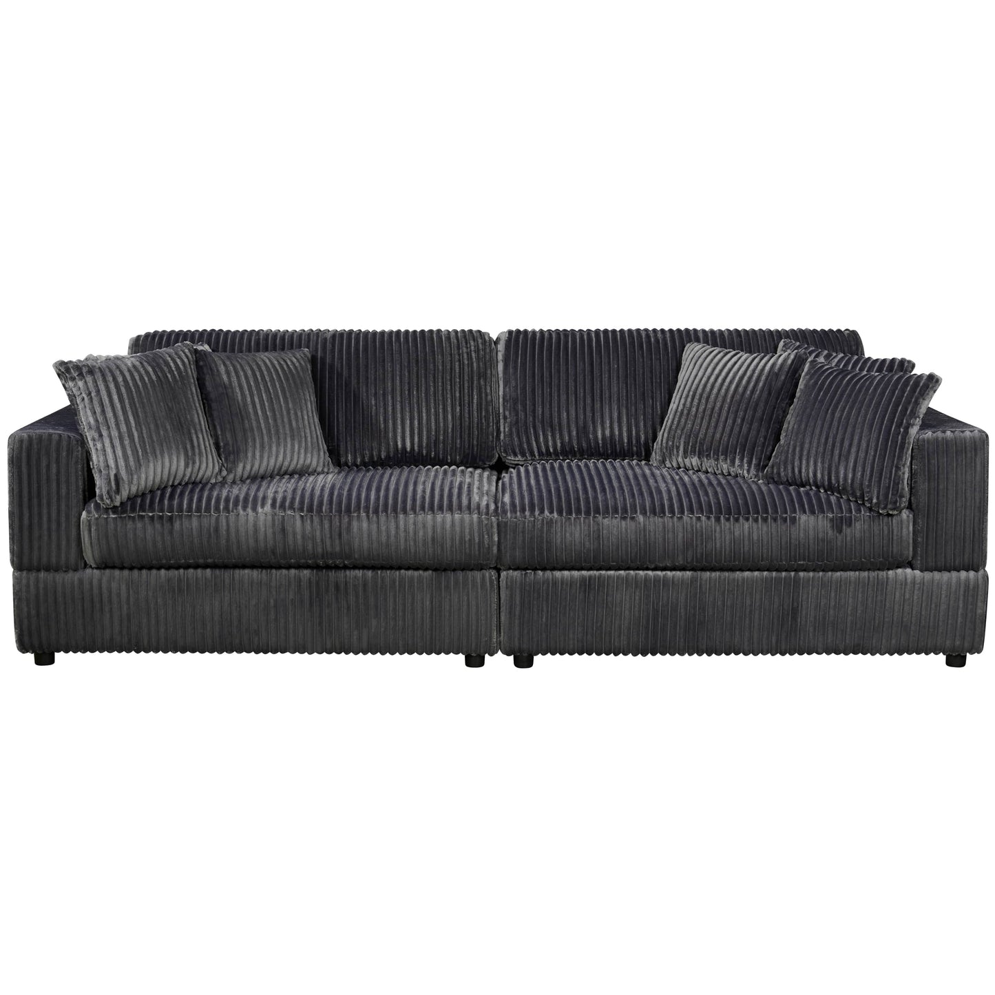 True Contemporary Ridgeway 105" Minky Corduroy Fabric 2 Seater Sofa, image 7