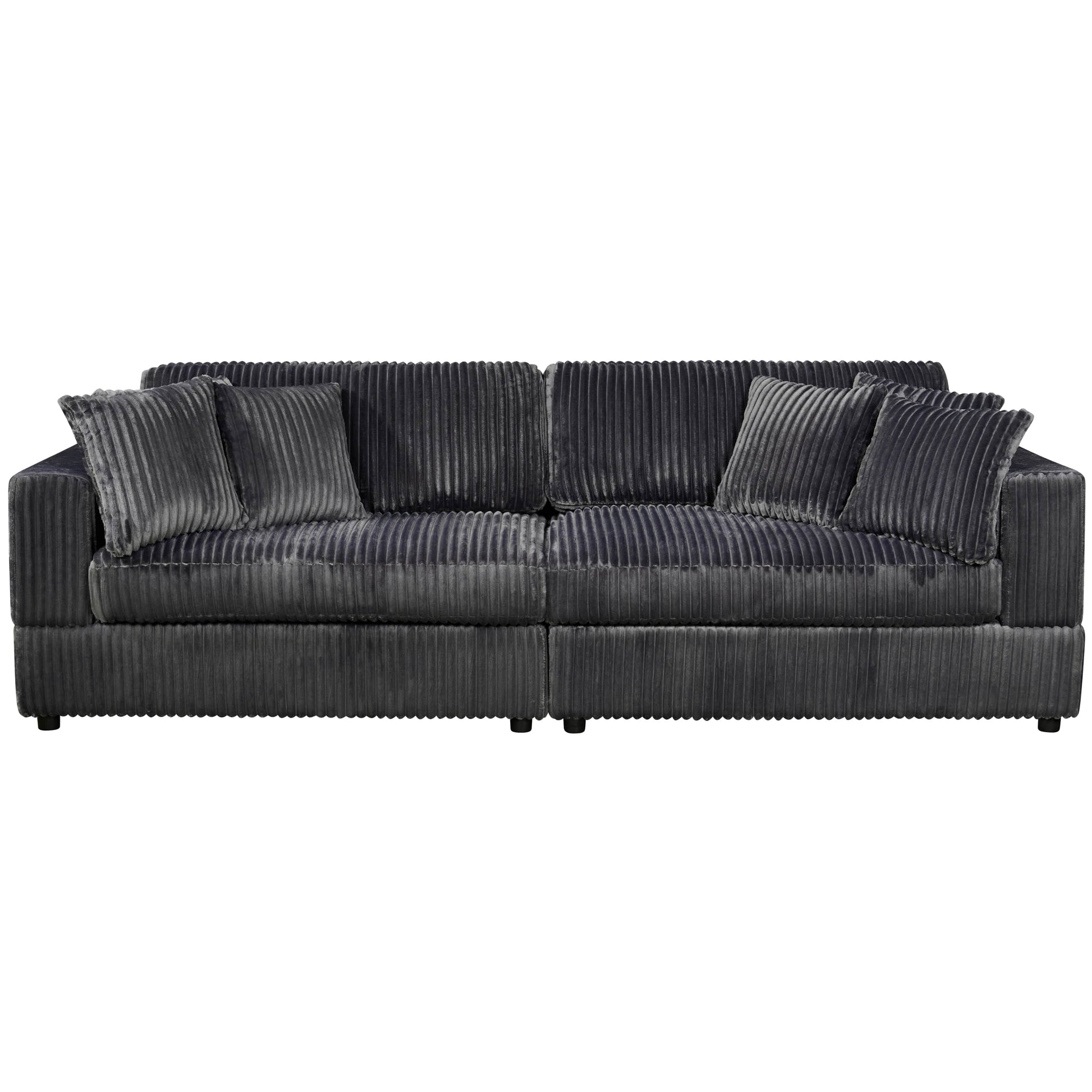 True Contemporary Ridgeway 105" Minky Corduroy Fabric 2 Seater Sofa, image 7