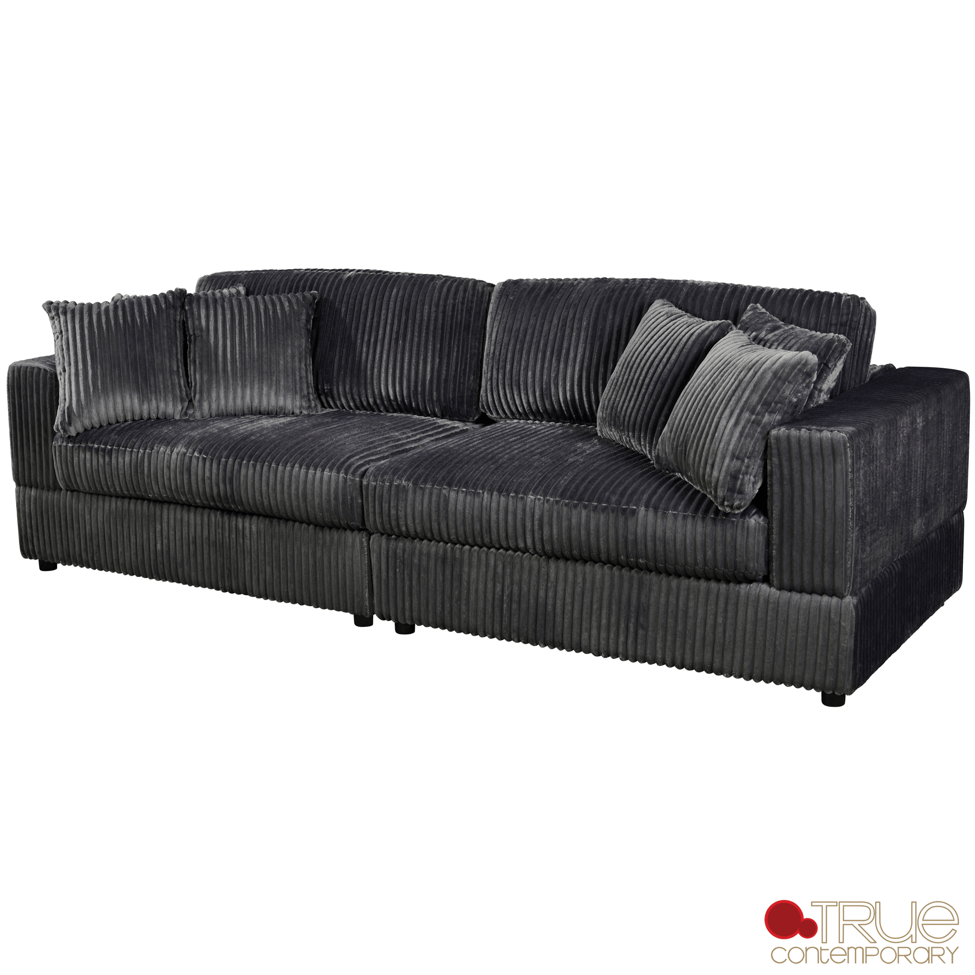 True Contemporary Ridgeway 105" Minky Corduroy Fabric 2 Seater Sofa, image 6
