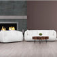 True Contemporary Archibald 3 Piece Curved Kidney Shaped Sectional Sofa, Loveseat and Chair Set in Wolly Ivory, image 1