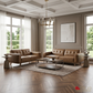Sterling 2 Piece Tufted Sofa and Loveseat Set in Premium Tan Faux Leather