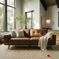 Sterling 3 Piece Tufted Sofa, Loveseat, and Chair Set in Premium Tan Faux Leather