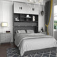 Pending - Review Hyde Light Grey and Dark Grey Murphy Cabinet Bed with Gel Memory Foam Mattress - Available in 4 Sizes