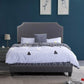 Markle Dark Grey Linen Platform Bed with Nailhead Trim