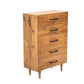Rustic Classics Drawer Chest Cypress Reclaimed Wood 5 Drawer Chest in Spice