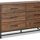 Rustic Classics Dresser Blackcomb Reclaimed Wood and Metal 6 Drawer Dresser in Coffee Bean