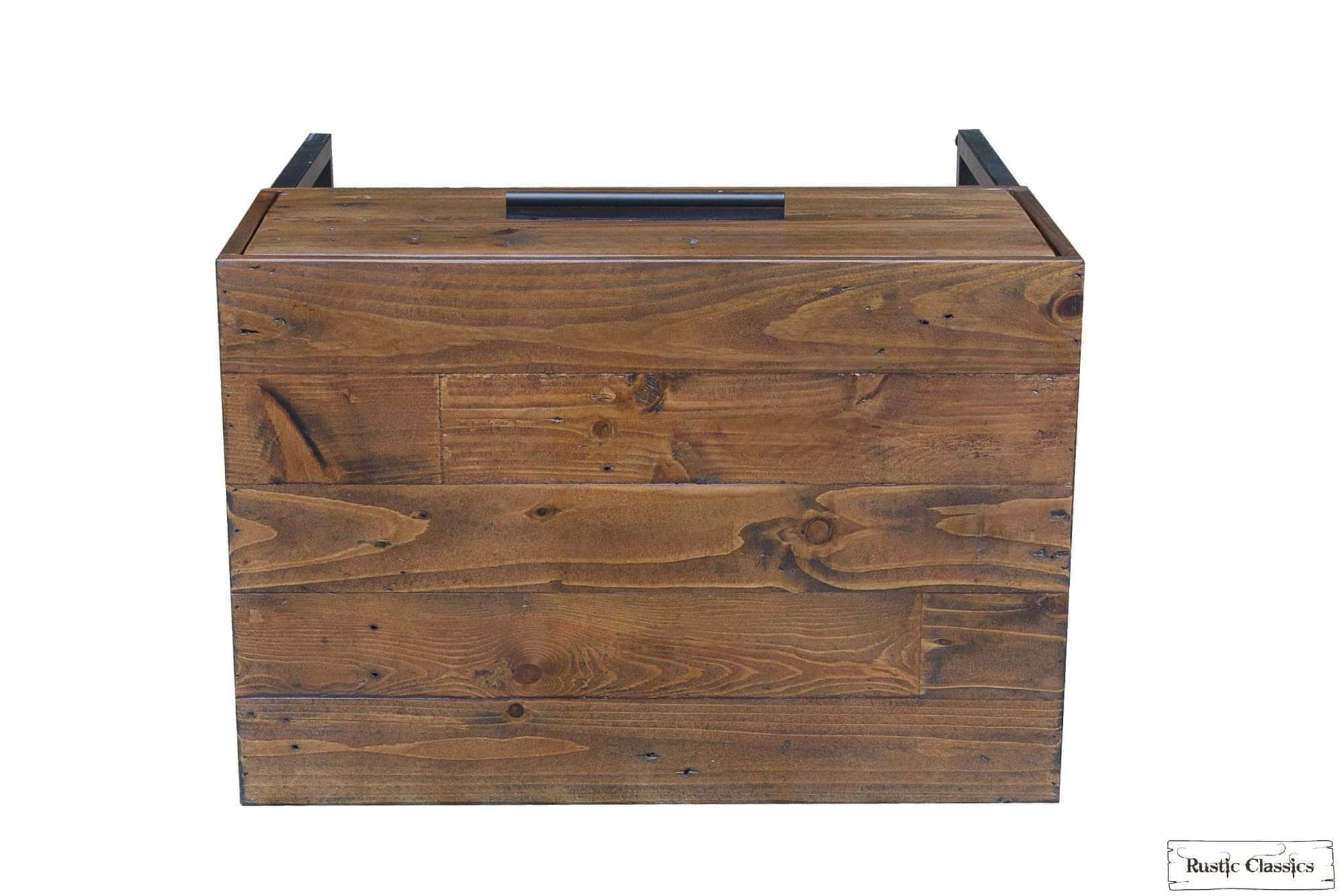 Rustic Classics Nightstand Blackcomb Reclaimed Wood and Metal 1 Drawer Nightstand in Coffee Bean