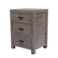 Rustic Classics Nightstand Whistler Reclaimed Wood 3 Drawer Nightstand in Grey