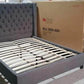 True Contemporary Bed Belle Grey Linen Tufted Wingback Platform Bed - Available in 2 Sizes