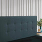 True Contemporary Bed Drew Midnight Blue Tufted Linen Platform Bed - Available in 3 Sizes
