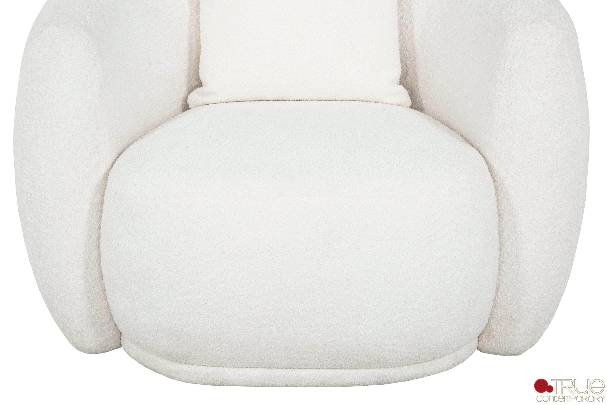 Pending - True Contemporary Archibald 2 Piece Curved Kidney Shaped Sectional Sofa and Chair Set in Wolly Ivory